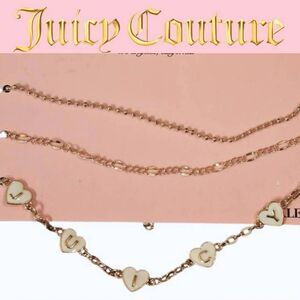 Juicy Couture Heart Logo 3PC Anklet Bracelet Set